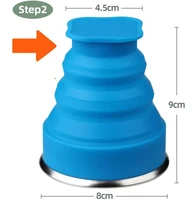 Portable Silicone Folding Water Cup Outdoor Heat Resistant Telescopic Collapsible Foldable Mug With Lid For Travel Camping 200m 4