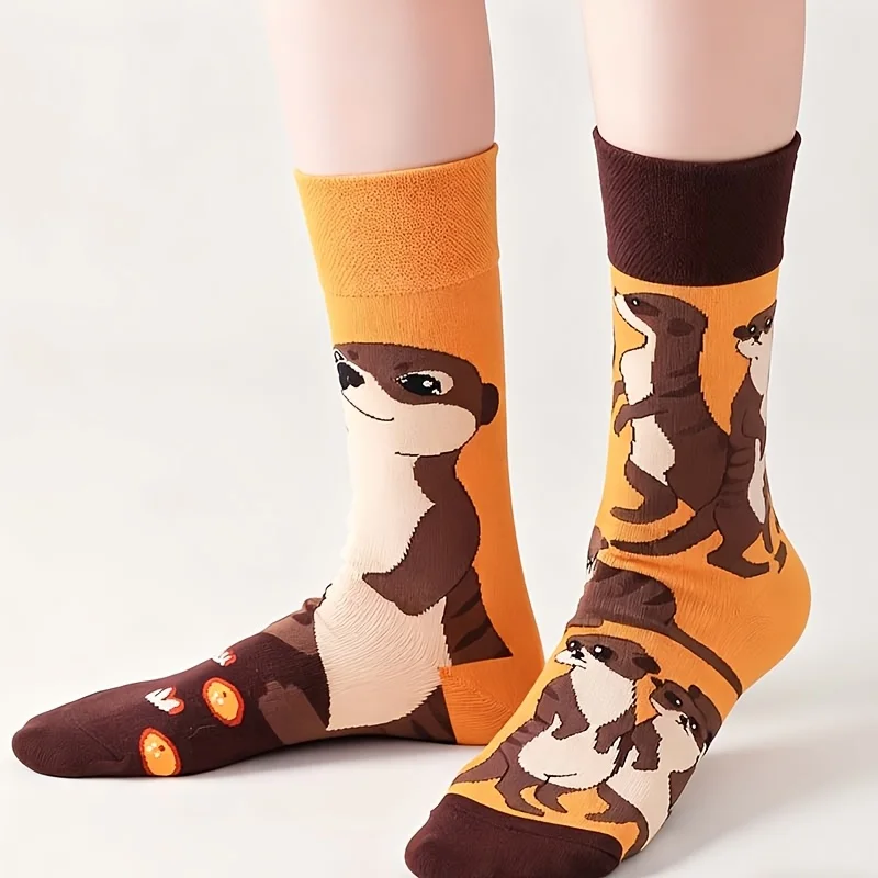 Otter-Themed Unisex Mid-Calf Comfy Socks