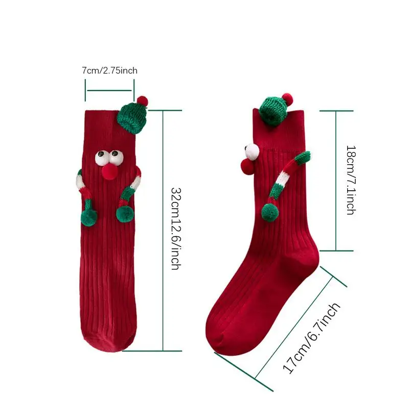 Cute Magnet Socks Elastic Soft Cartoon Hand Socks Holiday Gift Comfortable Funny Christmas Supplies Gift For Winter Valentine's christmas stockings