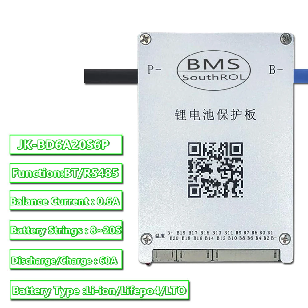 BMS 1A 2A 5A Balance Current 8S 12S 13S 14S 16S 17S 20S 24S Smart JK Bms 60A 80A 100A 150A 200A 600A Lifepo4 Li-Ion Battery lithium battery pack Batteries