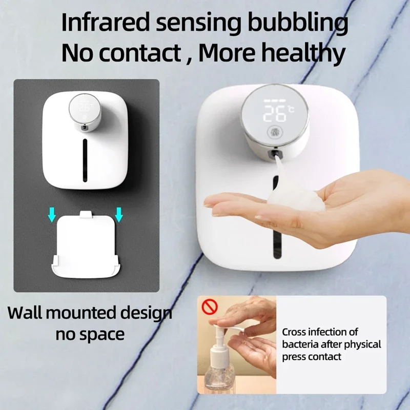 Soap Dispenser Automatic Hand Washer Rechargeable Temperature Display Liquid Foam Soap Dispensers Hand Sanitizer Machine 3 Soap Dispenser Automatic Hand Washer Rechargeable Temperature Display Liquid Foam Soap Dispensers Hand Sanitizer Machine 3