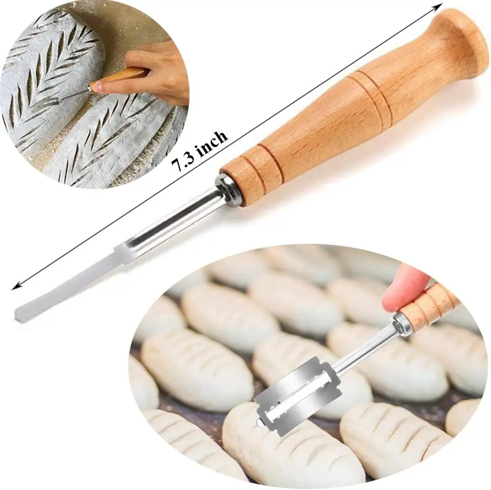 Bread Lame Bread Scoring Knife Lame Handcrafted Dough Cutter Slashing Tool 5 Razor Blades DIY Baking Pizza