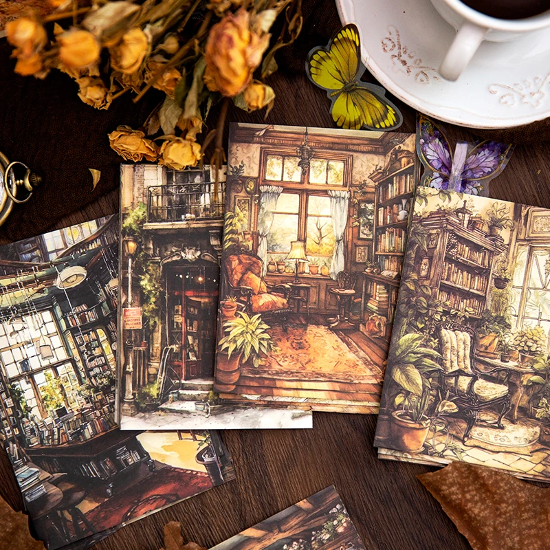 

Yoofun 40pcs/lot Vintage Message Material Paper Creative Scenery Journaling Scrapbooking Album Decorative Background Paper