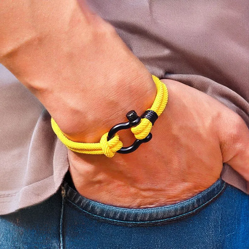 Men Lucky Rope Bracelet Outdoor Survival Cord Chain