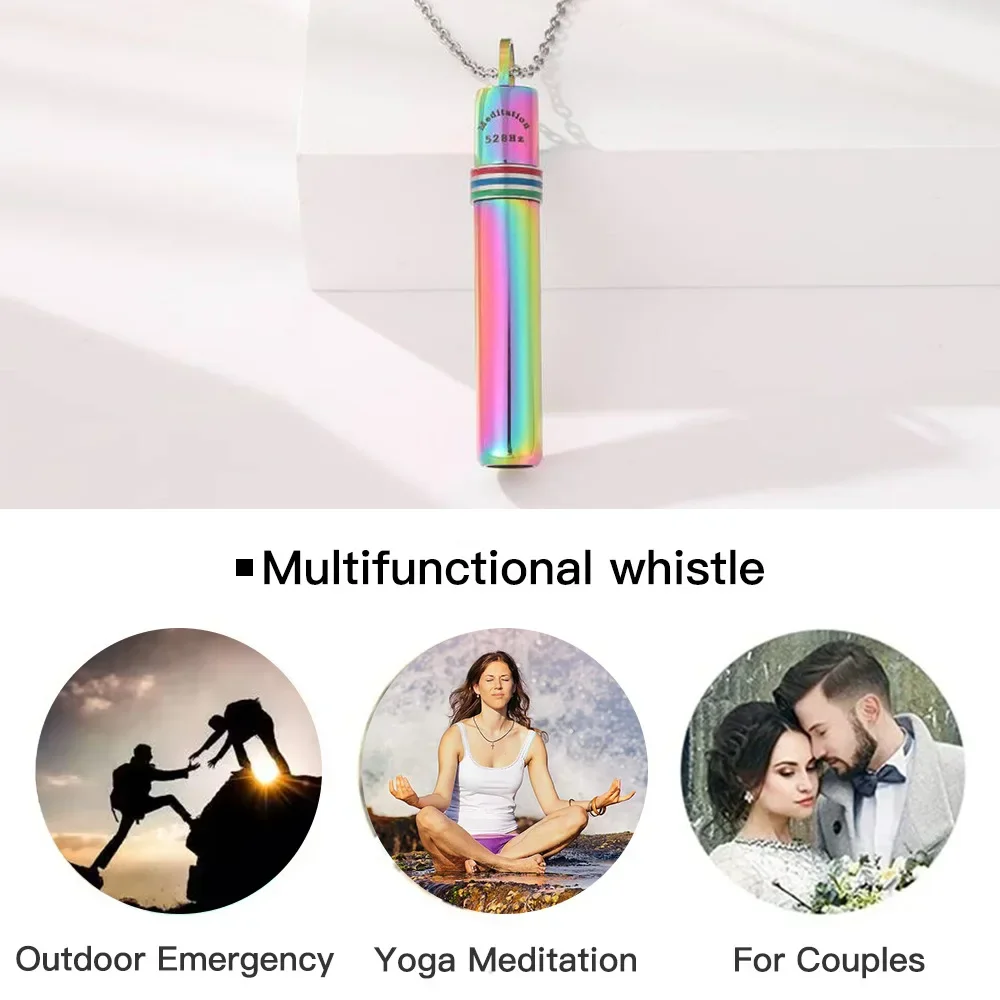 528Hz 417Hz Whistle Necklace Eliminate Negative Energy Yoga Meditation Whistles Sound Therapy Musical Instruments