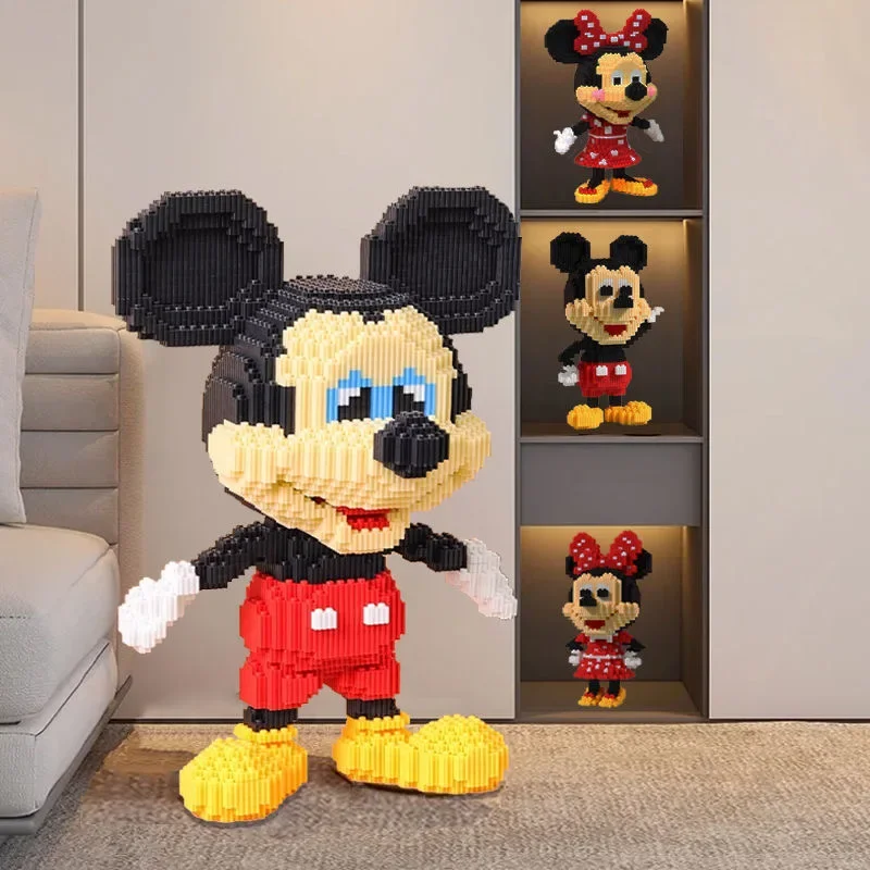 

2024 New Disney 38cm Mickey Mouse Assembled Building Block Puzzle Toys DIY Cartoon 3D Model Children's Birthday Christmas Gifts