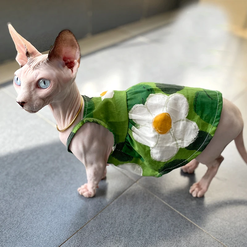 Cat Clothes Green Sphynx Kittens Sphynx Cat Summer Clothes For
