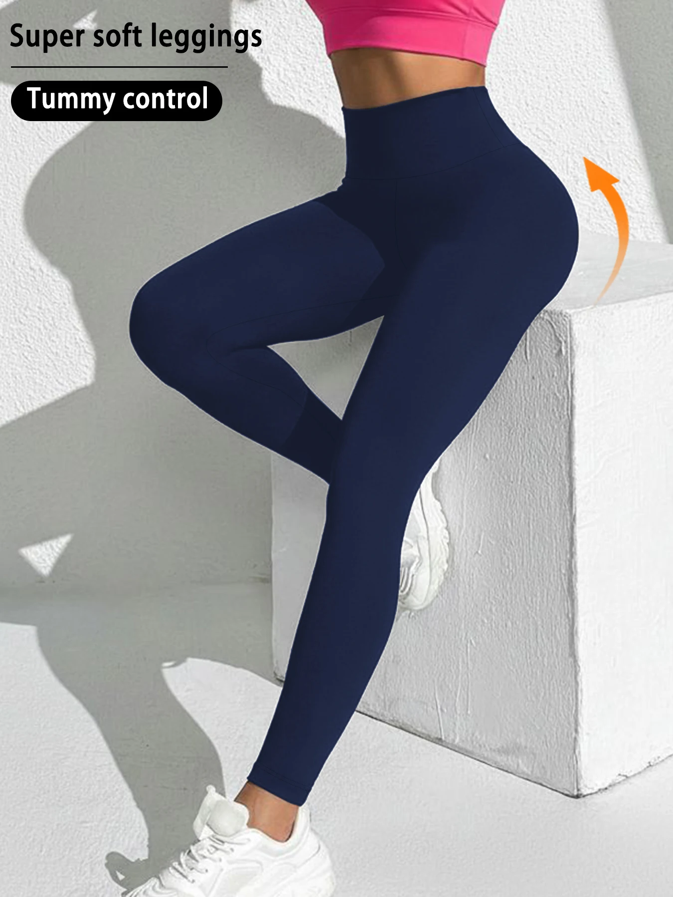 Superweiche Leggings für Damen, hochtaillierte, bauchkontrollierende, nicht durchsichtige Workout-Yoga-Laufhose – Detail 13