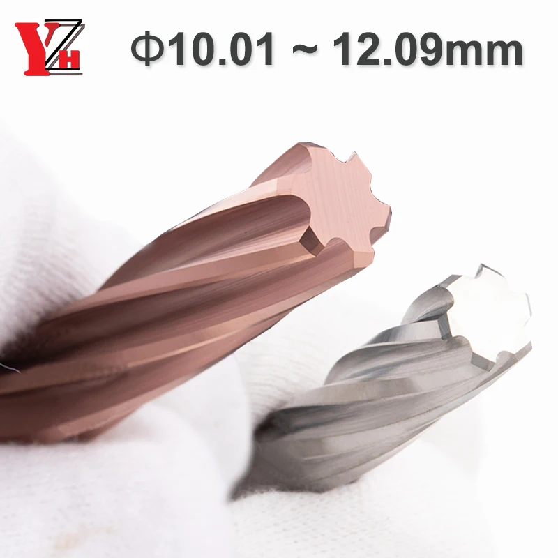 YZH 10.01mm~12.09mm Carbide Machine Reamer HRC50 HRC60 Spiral Groove Tolerance+0+0.005 Inner Hole Harened Steel Metal Cutter CNC yzh 10 01mm 12 09mm carbide machine reamer hrc50 hrc60 spiral groove tolerance 0 0 005 inner hole harened steel metal cutter cnc