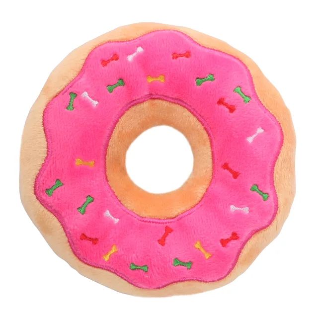 Dog Plush Toy Cross Border Exclusive Supply Of Spot Wholesale Pet Plush Toys Squeaking Sound Dog Toy Donuts Fleece Squeak Toys