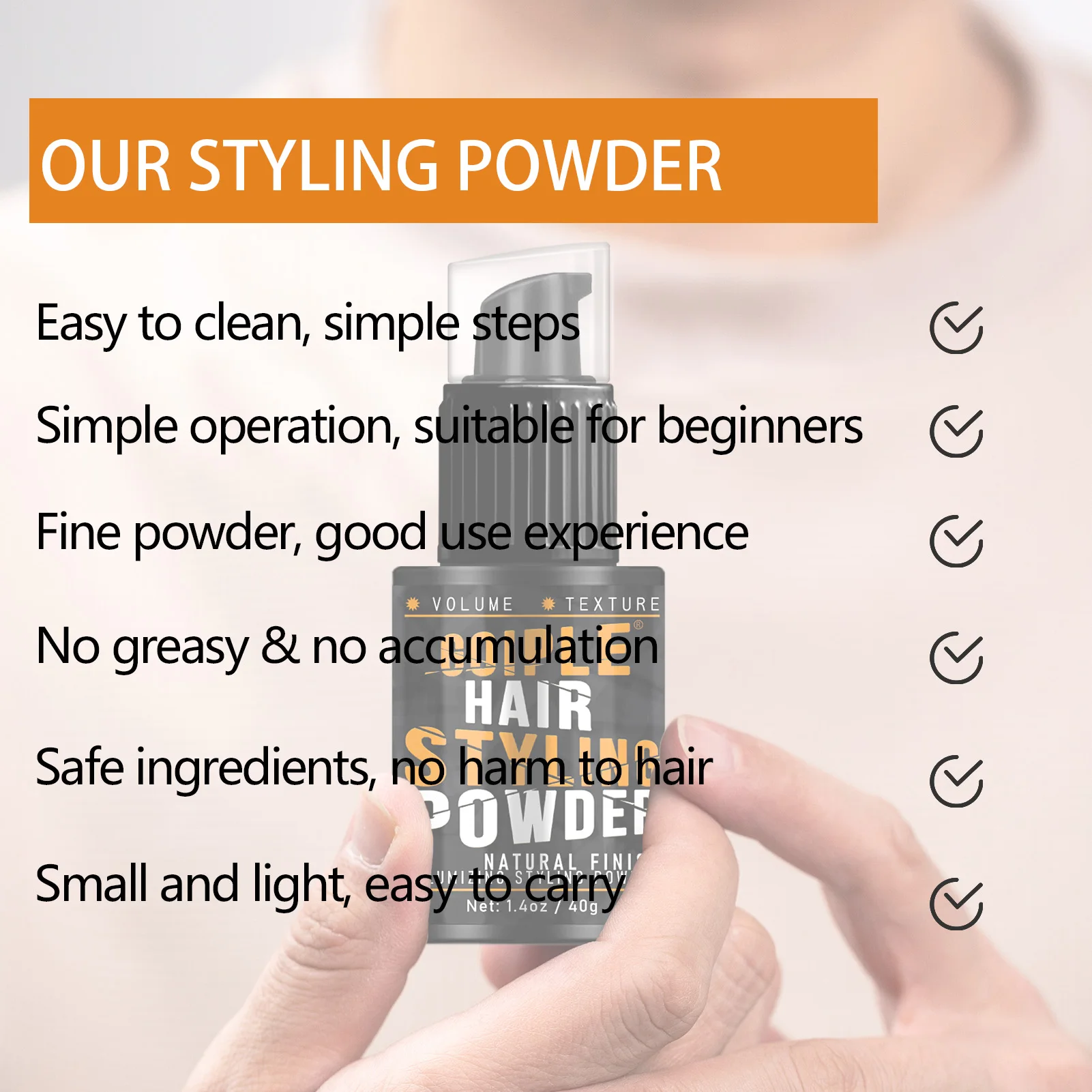 LOCKMIO Hair Styling Powder Increase Volume Capturing Modeling Hairstyles Long-Lasting Texture Powders Spray Unisex 4