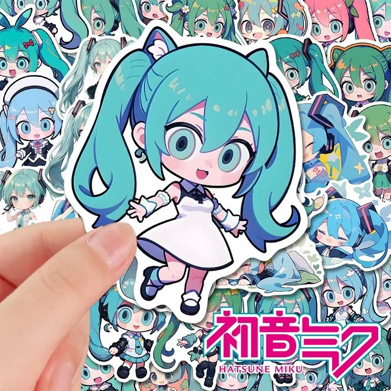 50PCS Kawaii Hatsune Miku Stickers Non-repeating Waterproof