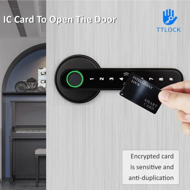 

TTlock Smart Door Locks Biometric Fingerprint Password Keys IC Card NFC APP Unlock Electronic Lock Apartment Code Lock