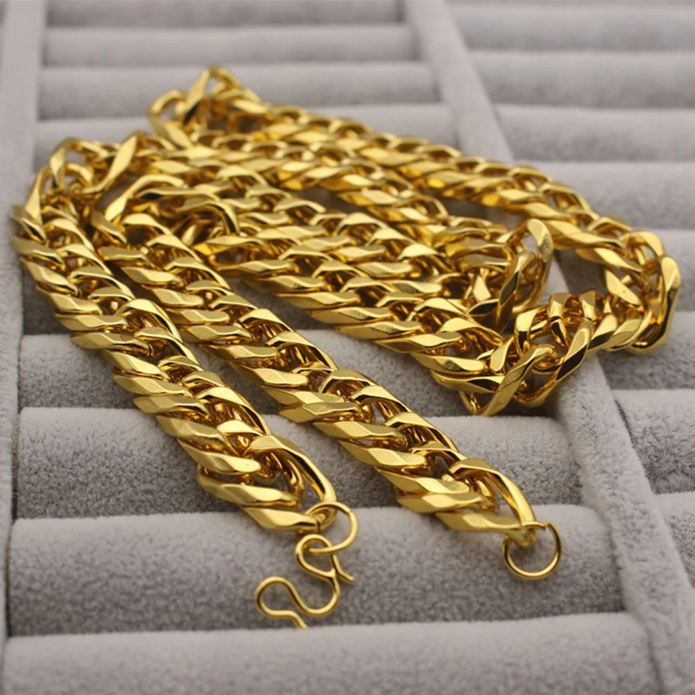 

1Pc Chain for Men, Chains Chain Link Chain Necklace Plated Neck Chain Simulation Mens Chain Rope Chain for Men, 60cm
