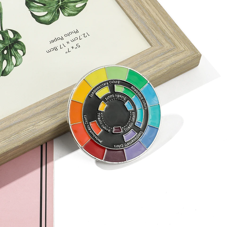 Spilla A Ruota Colore In Smalto – Ruota Girevole, Creativa, In Lega Di Zinco, 5,1 Cm, Per Artisti, Designer, Insegnanti – Regalo Originale