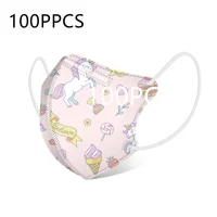 100PCS-10PCS Child Masks Disposable Kids Face Mask Mascarillas Children Safety Dust Protection Mask 4lyers Non-wove Masque Mixed 2