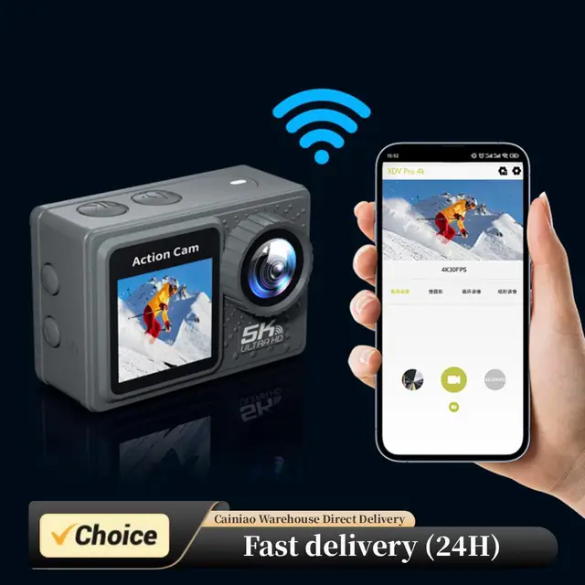5K 4K 60FPS Action Camera Anti-shake WIFI Diving Mini DV Camera Dual Screen 170° Wide Angle 30m Waterproof with Remote Control