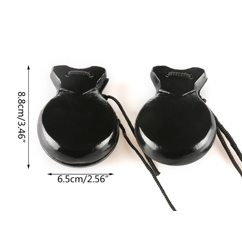 2 Pcs Spanish Castanets with String Traditional Flamenco Castanets Percussion Orff Music Instrument Easy to Play