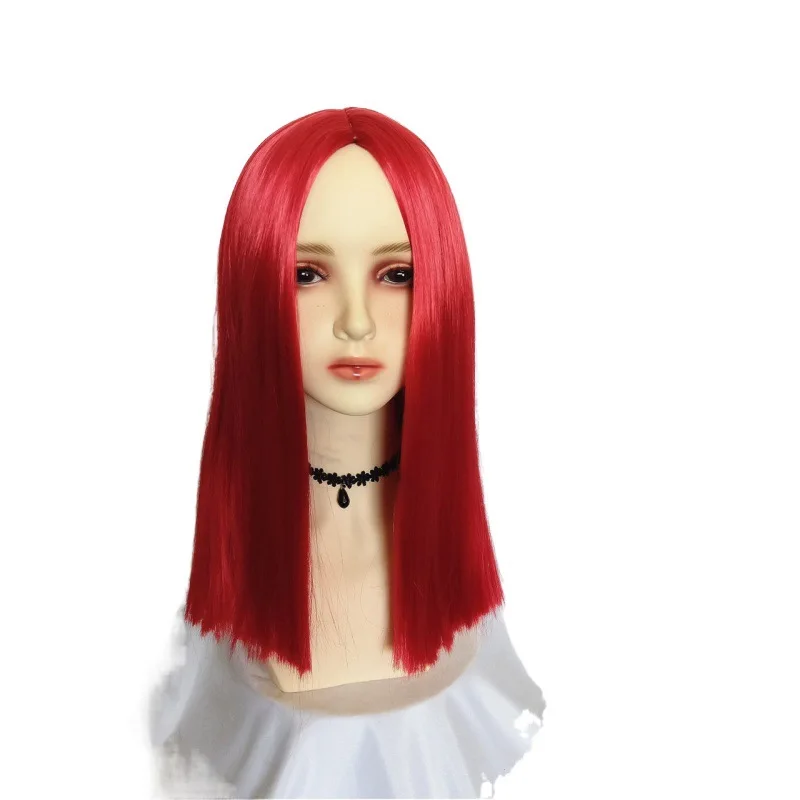 Halloween Horror Nacht Anime Perücke Sally Cosplay Perücken Rot Mittellanges Glattes Haar Perücke Für Frauen – Detail 9