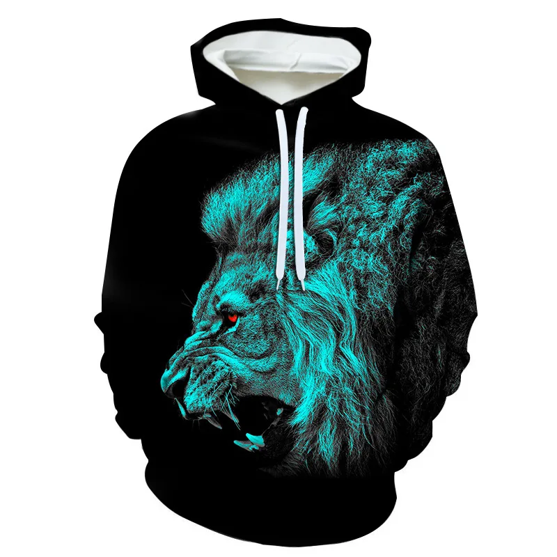 Men's Hoodies Sweatshirt Autumn New Animal Tiger 3D Print Tracksuit Casual Streetwear Pullover Hip Hop Jackets Coat Men Clothes
