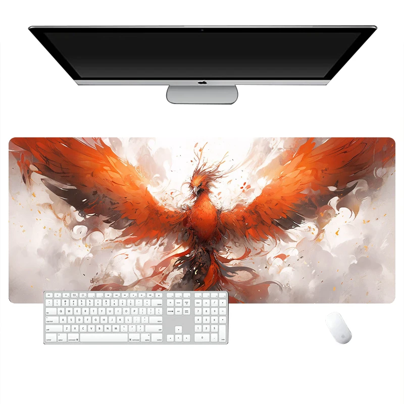 Large dragon mousepad in use with gaming keyboard and mouse