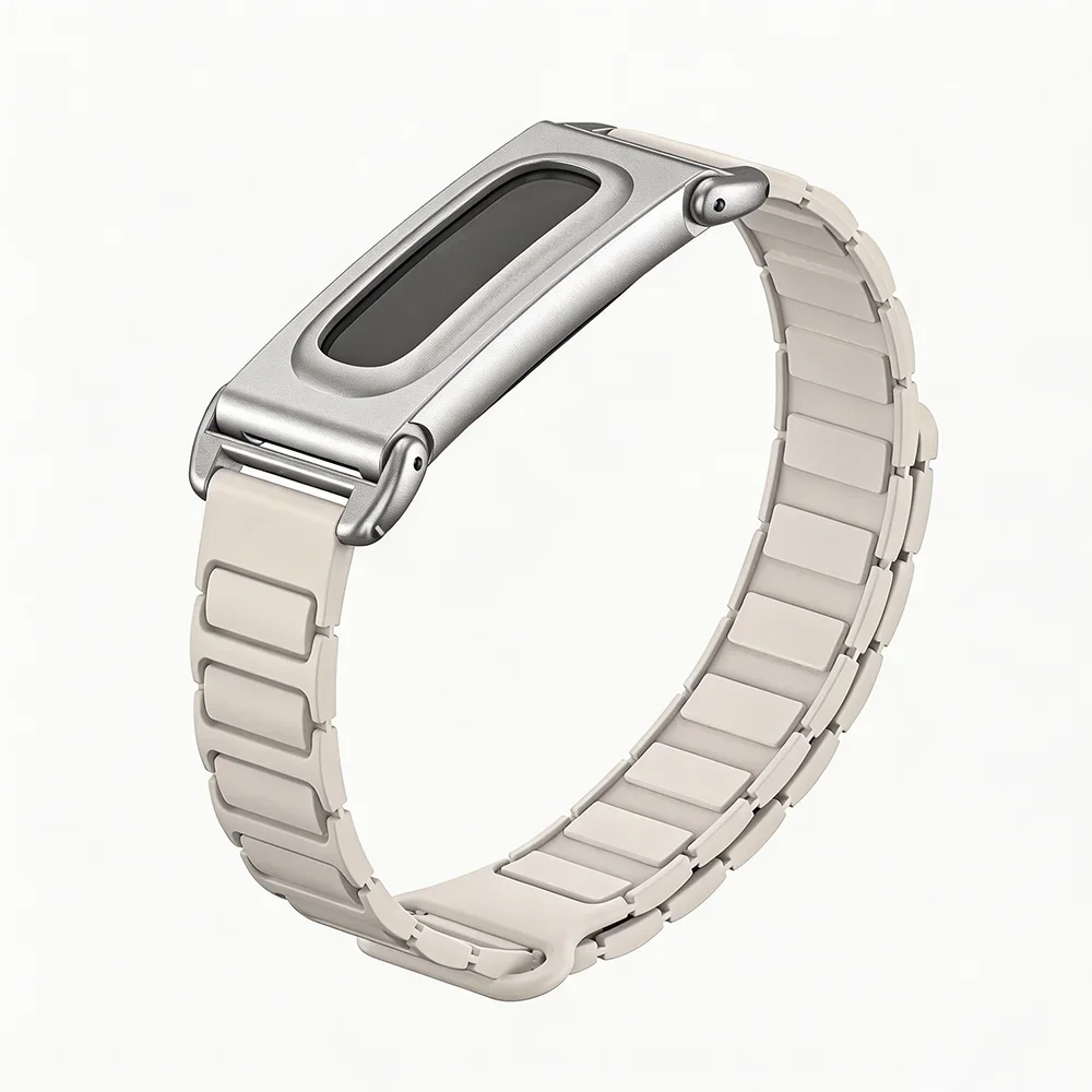 Silicone Magnetic Band with Metal Case - Soft Adjustable Replacement Wrist Strap Accessory