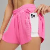 Sports Outdoor Fitness Yoga Shorts Fake Two Pieces Pleated Skirt Pants Breathable Quick Dry Three Point Pants Yoga Skirt 1