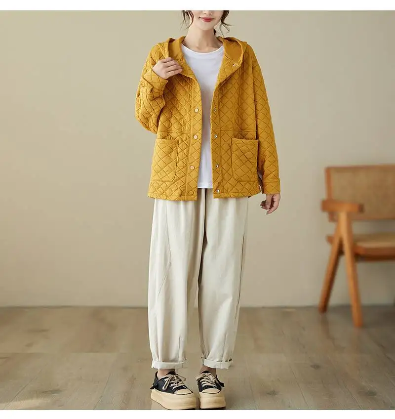 Johnature Casual Splicing Long Sleeves Pocket Baseball Uniforms 2025 Autumn And Winter Woman New Korean Loose Cotton Clothing