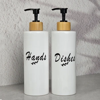 ที่เครื่องจ่ายสบู่เหลวมือและจานขวดปั๊มสบู่ล้างมือในห้องครัวเครื่องจ่ายสบู่เหลวอ่างล้างหน้าสำหรับตกแต่งห้องน้ำห้องครัว 1