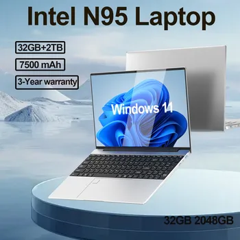 Intel N95 15.6" Laptop portatile Windows 11 7500 mAh 32 GB Ram DDR4 2 TB SSD Notebook Pc Gamer con impronta digitale retroilluminata 1