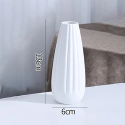 White Ceramic Nordic Vases - Decorative Home Ornaments for Living Room and Desktop Decor (B2-0915)