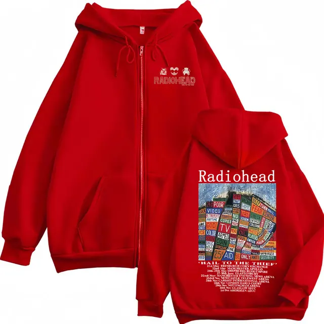Radiohead Hail To The Thief Merch Zipper Hoodies Rock Hip