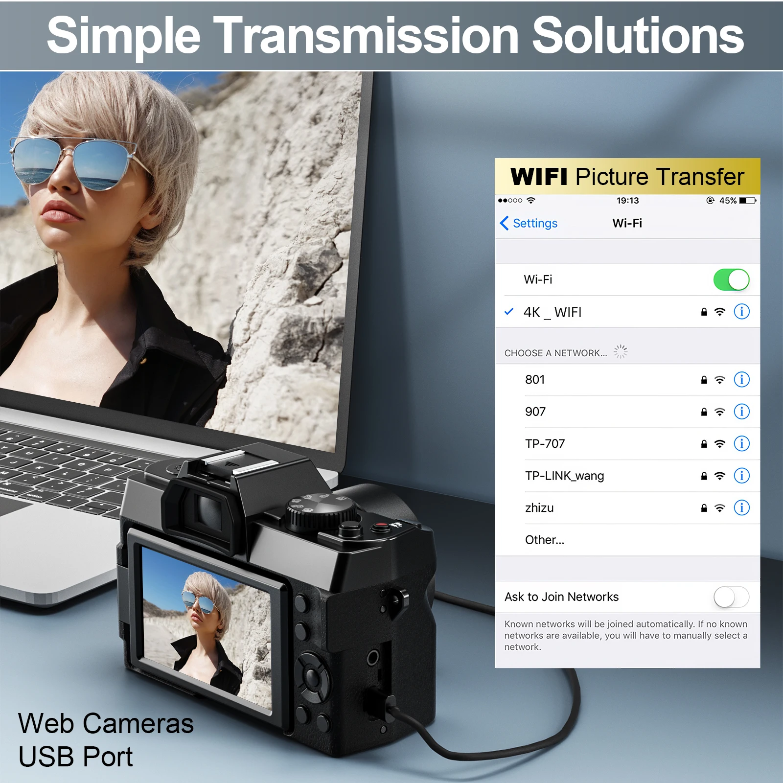 Compact Digital Photography Camera 4K WIFI Web Cam Vintage Vlog Video Recorder YouTube 48MP Camcorder 16X Digital Zoom Camera - Image 4