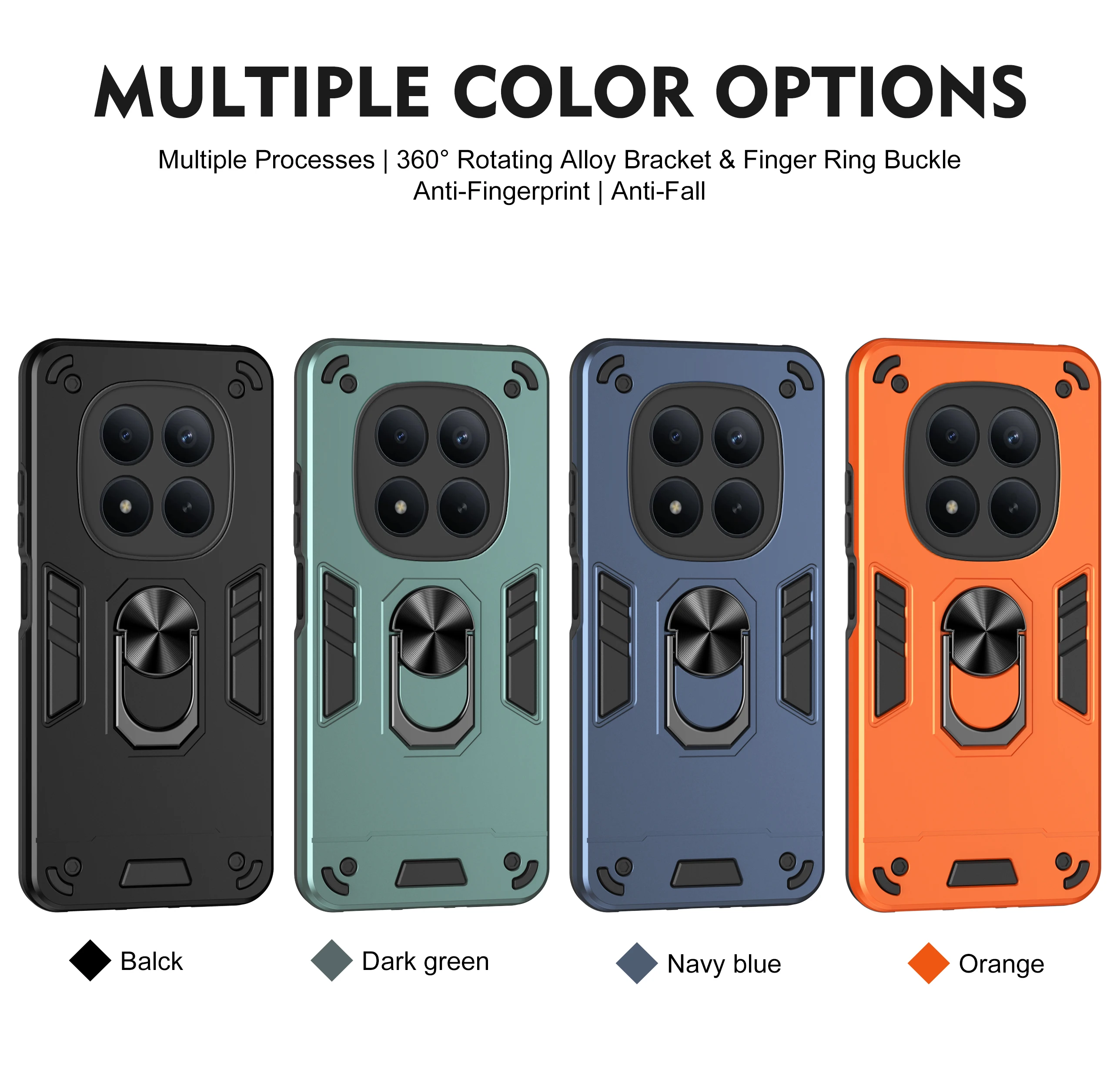 Rugged Shockproof Protective Case with Ring Stand Holder