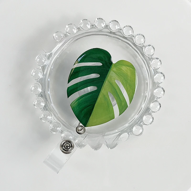 Carret De Insignia De Enfermera, Hoja De Planta Acrílica, Ristente, Retráctil, Clip De Cocodrilo 360, Soporte De Identificación Para Tudiante Y Médico - AliExprs 21