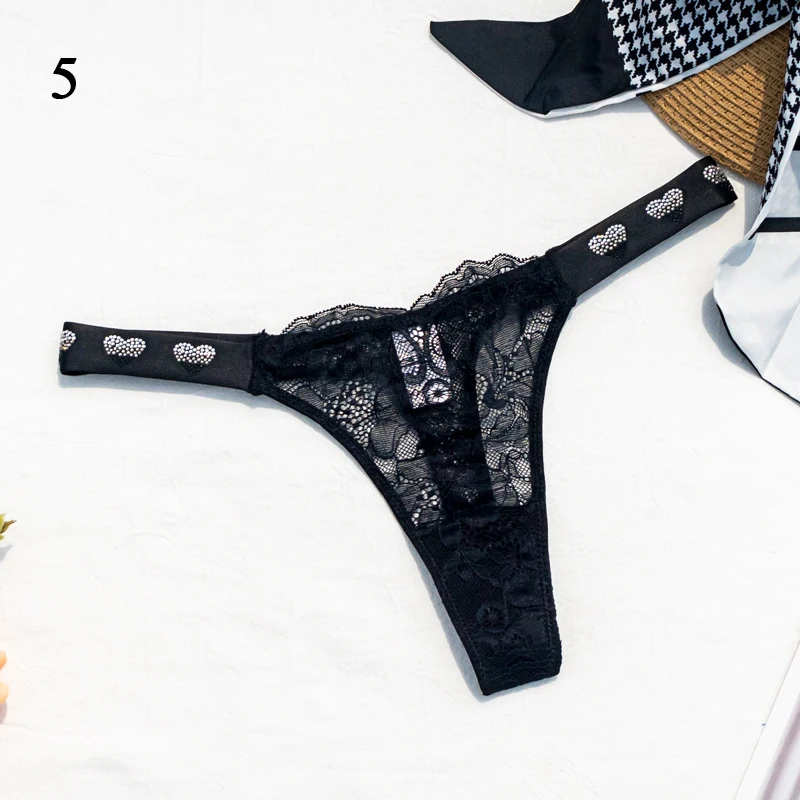 

Female Underwear Seamless Rhinestone Low Rise See Through 2023 Sexy Women Pantie PINK Underwear Fitness Gym Thongs