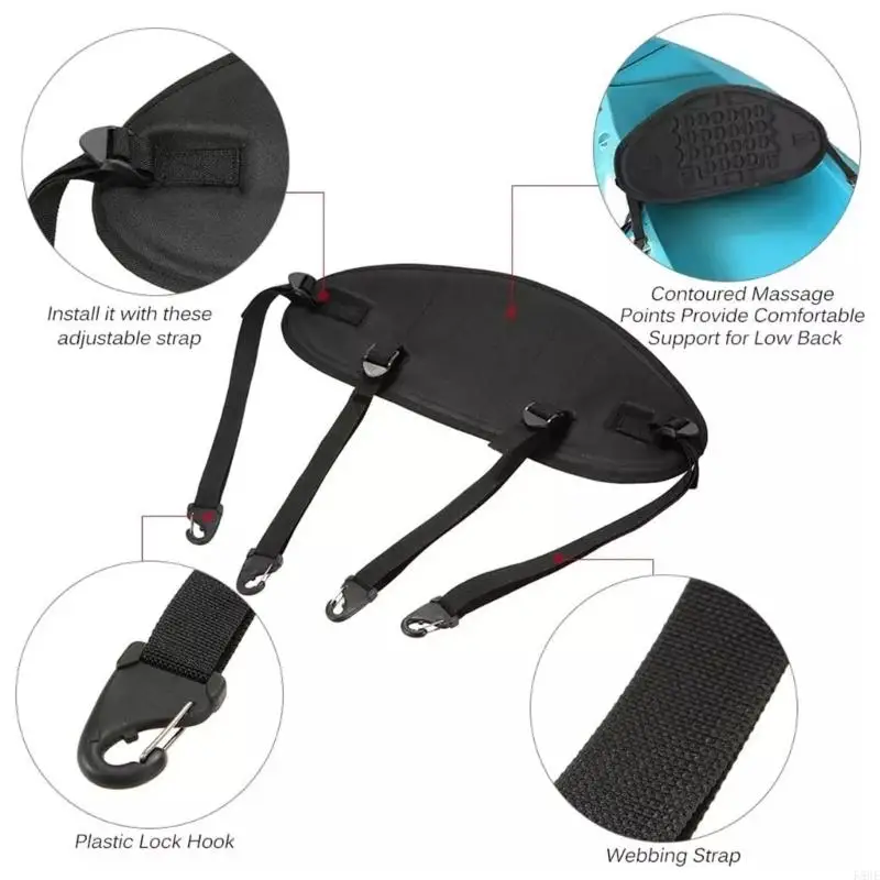 K8GE Kayak Backrest Padded Comfortable Canoes Backrest Kayaking Support Back Pad Sit On Top Kayak Seats Back