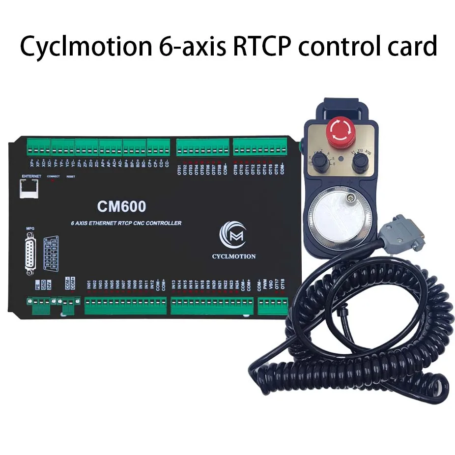 

Cyclmotion CNC engraving machine control card supports 6-axis RTCP 3D real-time tool path CM600 RTCP +6Axis handwheel kit