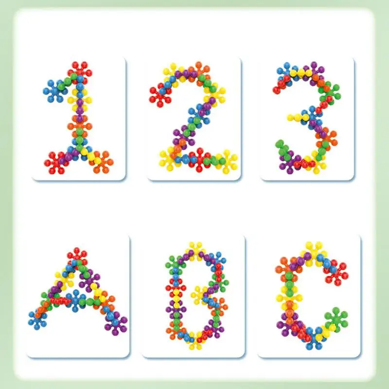 Kids DIY 3D Puzzle Kindergarten Baby Assembling Toy Games Colorful Plastic Snowflake Blocks Creative Christmas Gifts For Kids