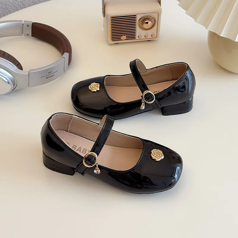 Girls Leather Shoes Korean Style Soft Sole Anti Slip