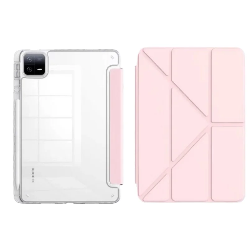 Elegant Clear Acrylic Tablet Case with Pencil Holder and Stand Feature, 11.2-inch