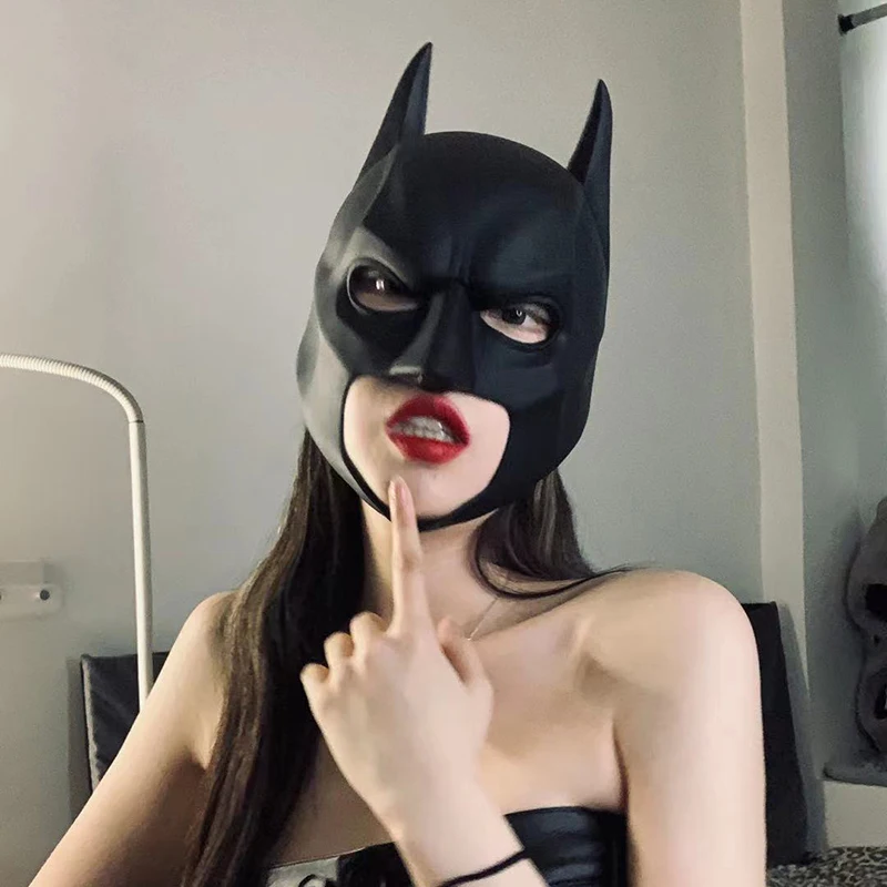 Superhero Bruce Wayne Cosplay PVC Latex Short Style Masks Rises Halloween Party Accessory Prop Masquerade Carnival Mask
