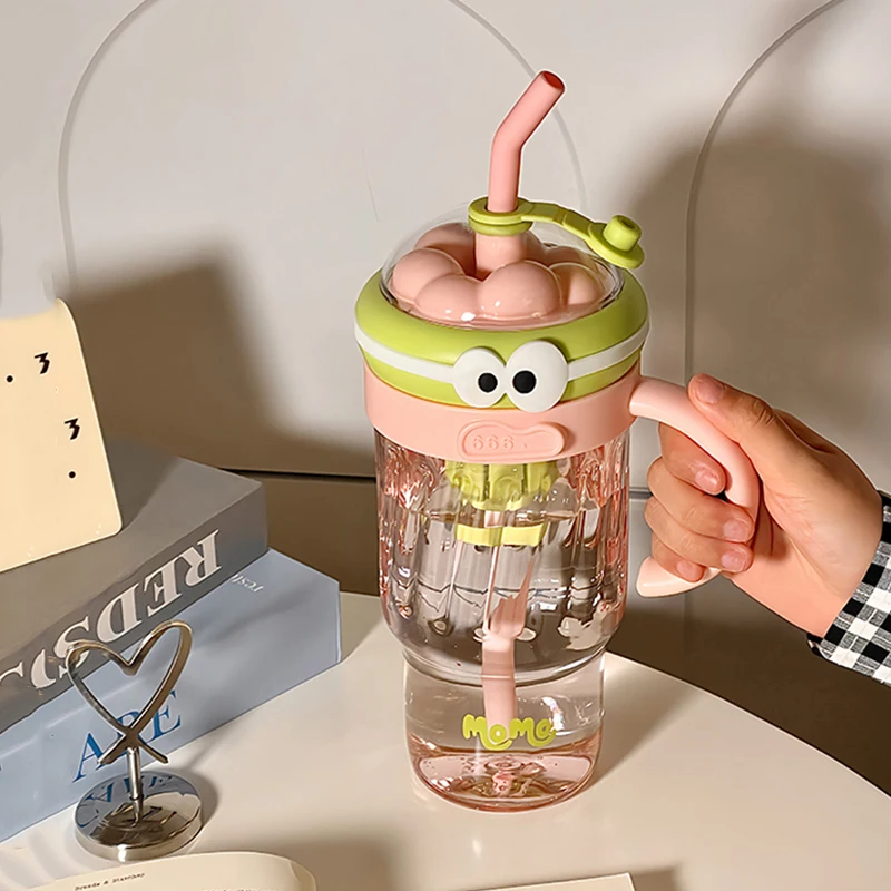 Large Sport Water Bottle With Tea Infuser Straw Cover Cap Drink Bottle 1200ml