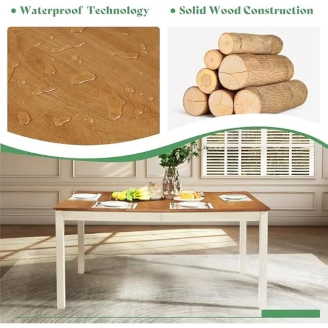 Farmhouse Wood Dining Set 4