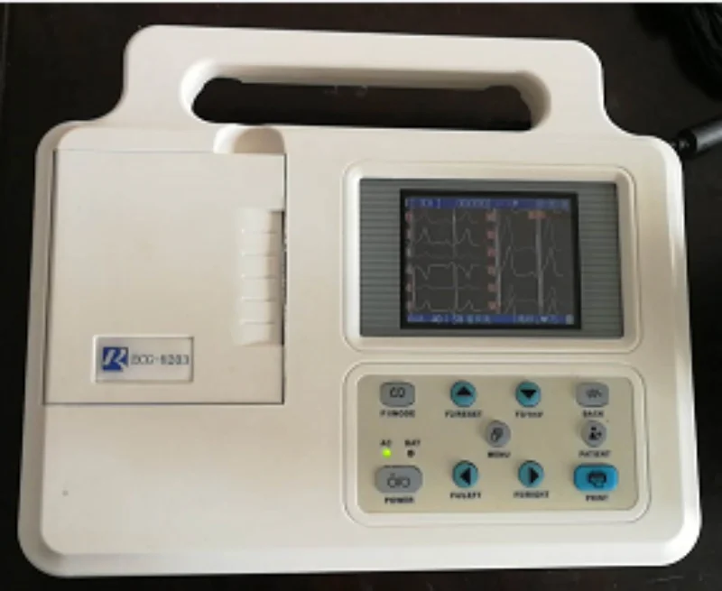 

ECG 8801 ultra portable single lead electrocardiograph 3.5 inch wide screen display with 12 channel waveform on the same screen