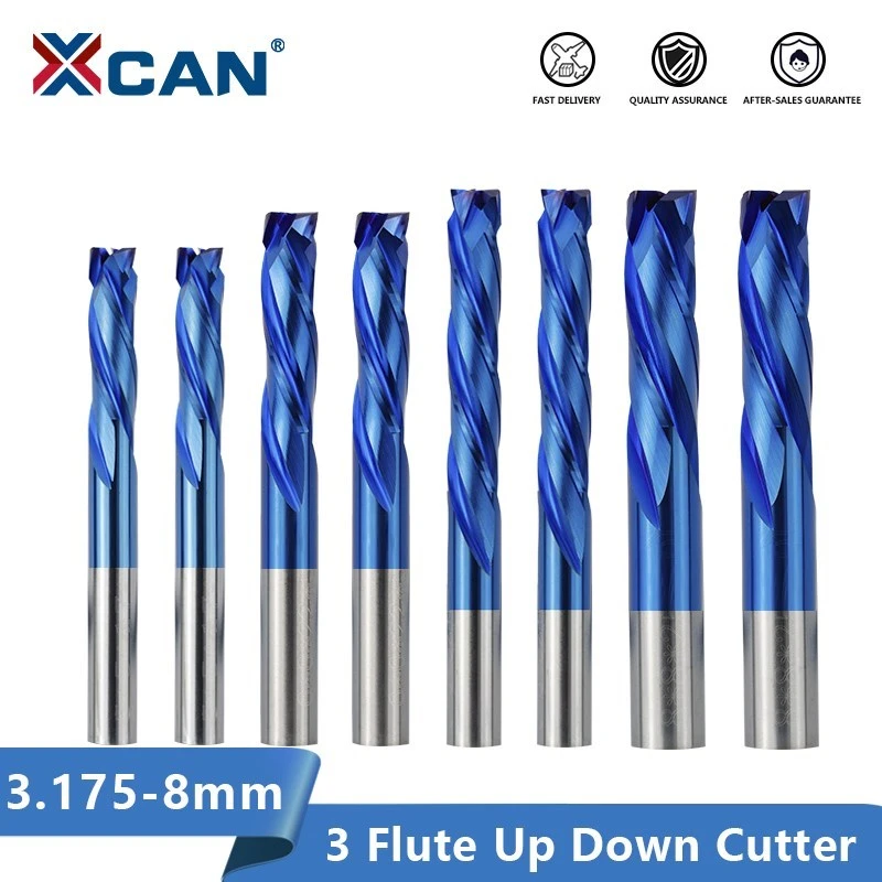 3 Flute Cnc Milling Cutter 3 175 4 5 6 8 10 12mm Shank Up Down Cutter For Cut Aluminum Carbide End Mill Blue Coated Milling Bit Milling Cutter Aliexpress