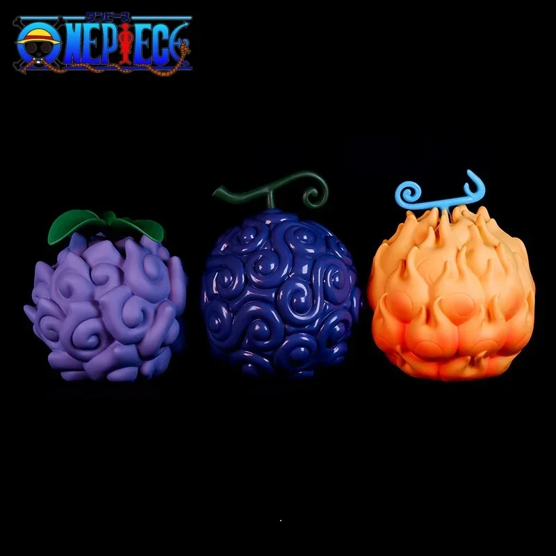Anime Figure One Piece Flame Fruit Devil Fruit Manga Gk Statue Rufy Rubber Fruit Ace Modello Da Collezione Decorazione Giocattolo Regalo