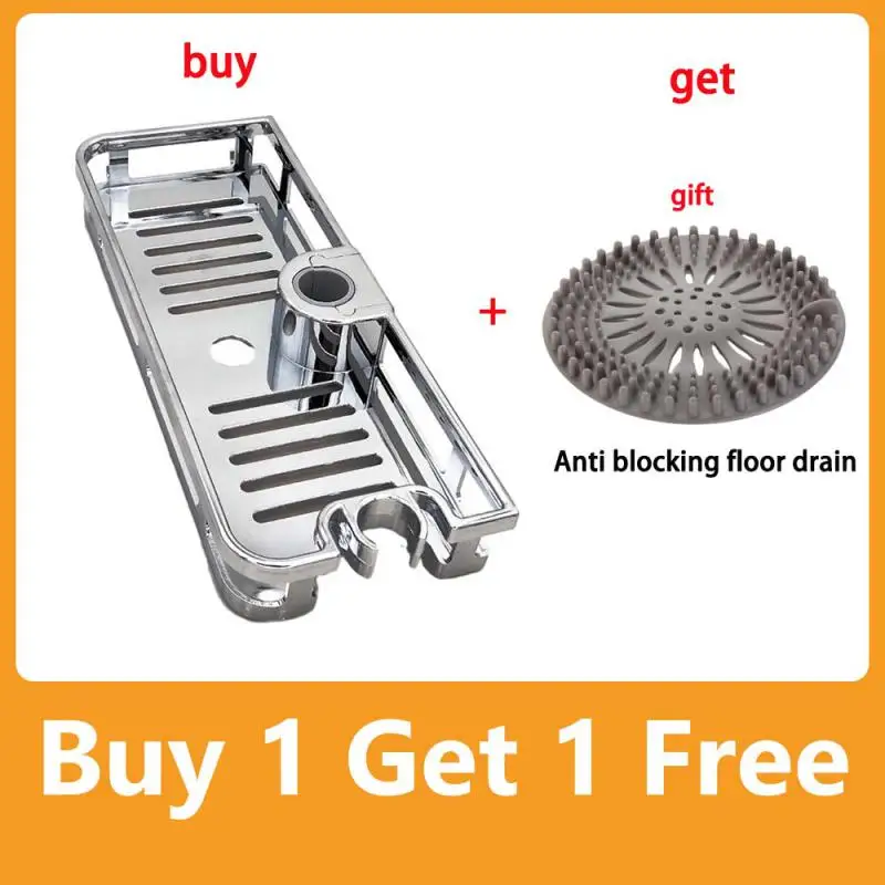 

Multifunction Home Decor Organizer Bathroom Lifting Rod Removable Stand No Drilling Soap Holder Shower Shelf Storage Rack Tray