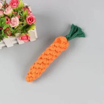 1pcs Carrot Dog Bite Rope Pet Dog Toys Cartoon Chew Toys Durable Braided Bite Resistant Puppy Molar Cleaning Teeth Cotton Rope 5