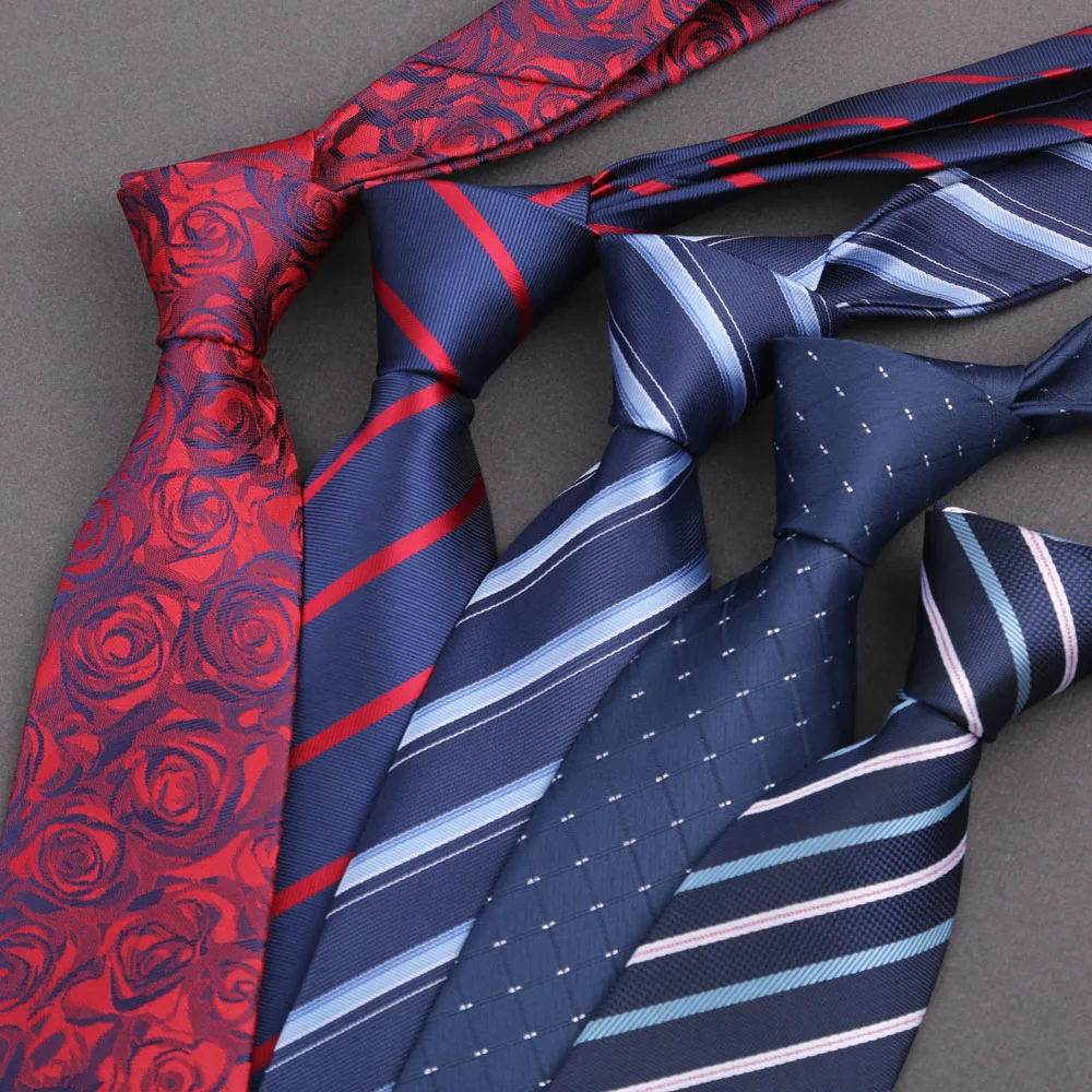 Dünne gestreifte Krawatte für Herren, Business, formelle Hochzeit, 8 cm, Blau, Schwarz, Rosa, Rot, Krawatten, modisches Hemd, Krawattenzubehör – Detail 3